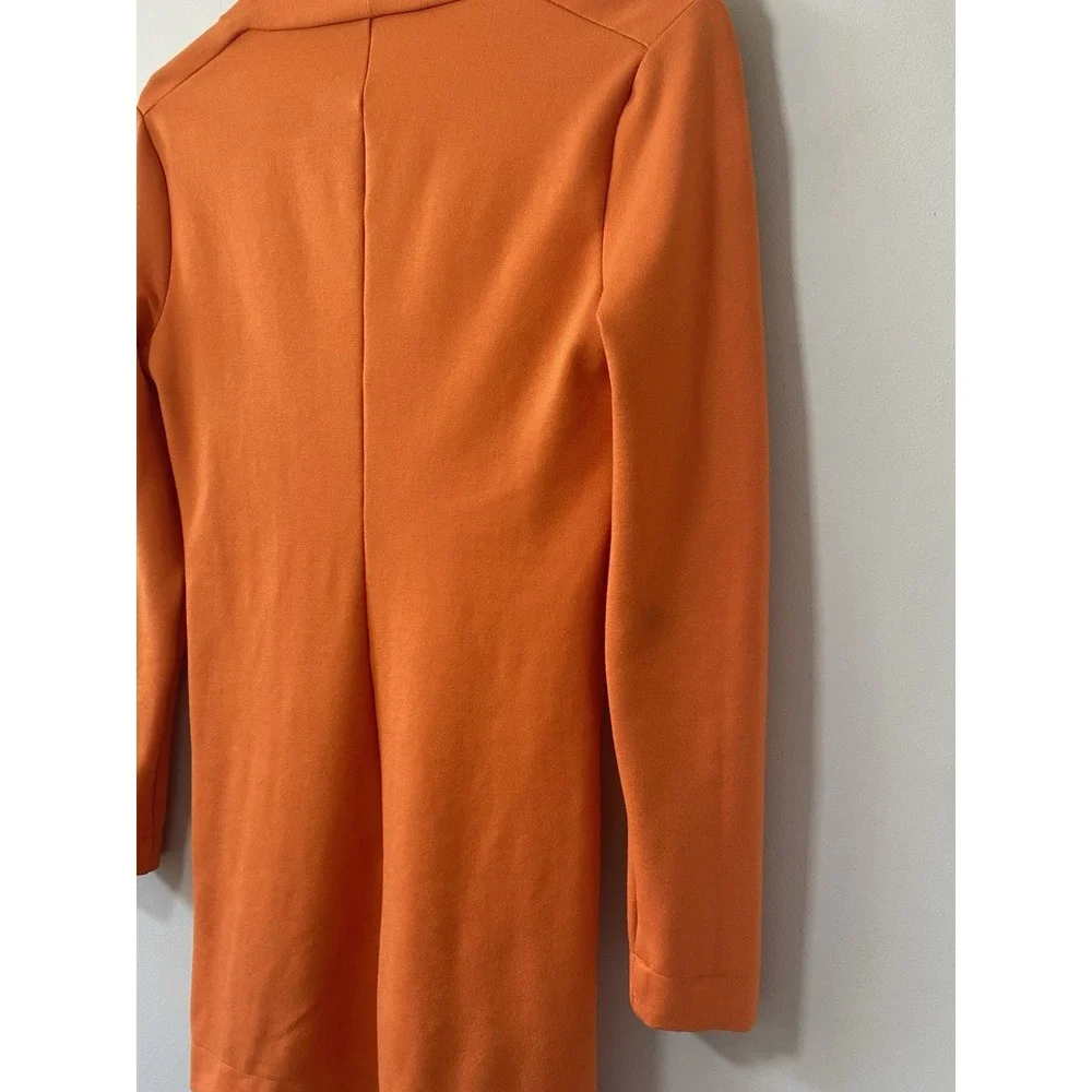 Kate Spade Saturday Dress Womens XS Orange Ponte‎ Knit Square Neck Stretch Mini